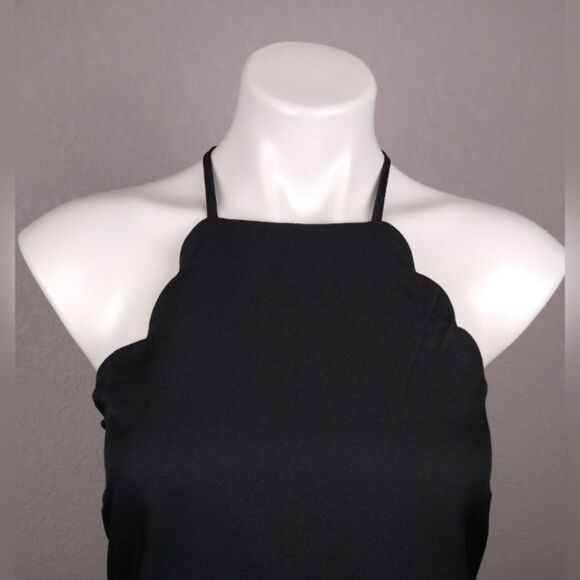 Lulus Scalloped Apron Neckline Black Dress NWT S - Picture 5 of 11